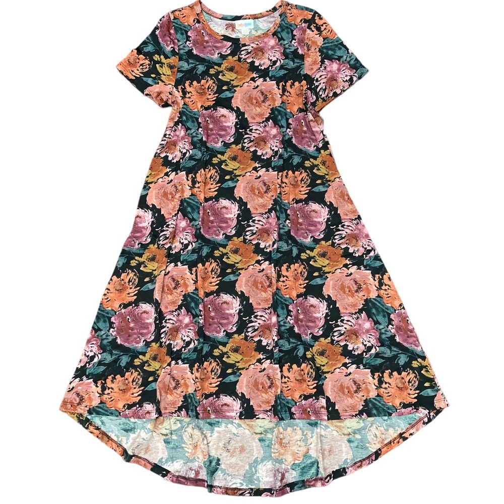 LuLaRoe Carly High Low Dress Fall Floral Swing Style XXS Purple NWT
